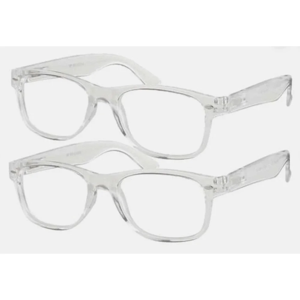 M+ Blue Light 2-Pack Owen Cry Clear Square Reading Glasses +1.75 Magnification